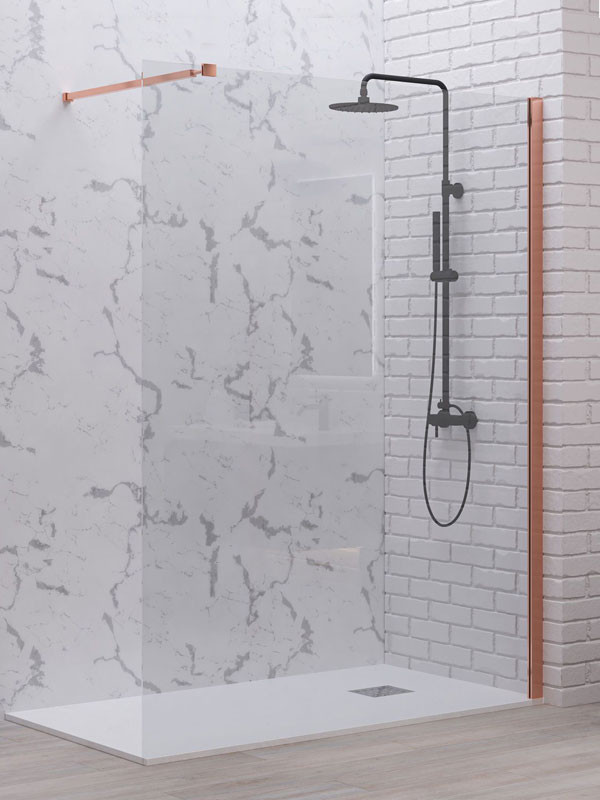 Karag Walkin 1 Rose Gold Καμπίνα Παραβάν Ντουζιέρας