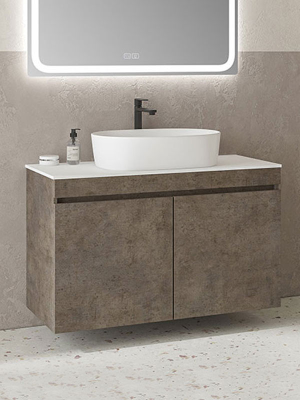 Furnibath Z Έπιπλο 081 Ανάγλυφο Συνθετικό Βάση Επίπλου Μπάνιου Με Νιπτήρα 